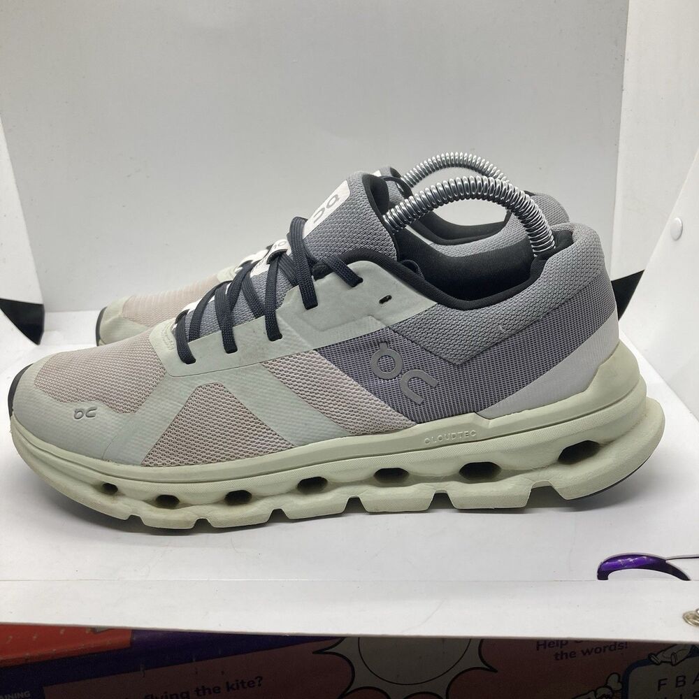 On CloudRunner Shoes Womens Size 8.5 Gray Sneakers Running Athletic Frost Aloe